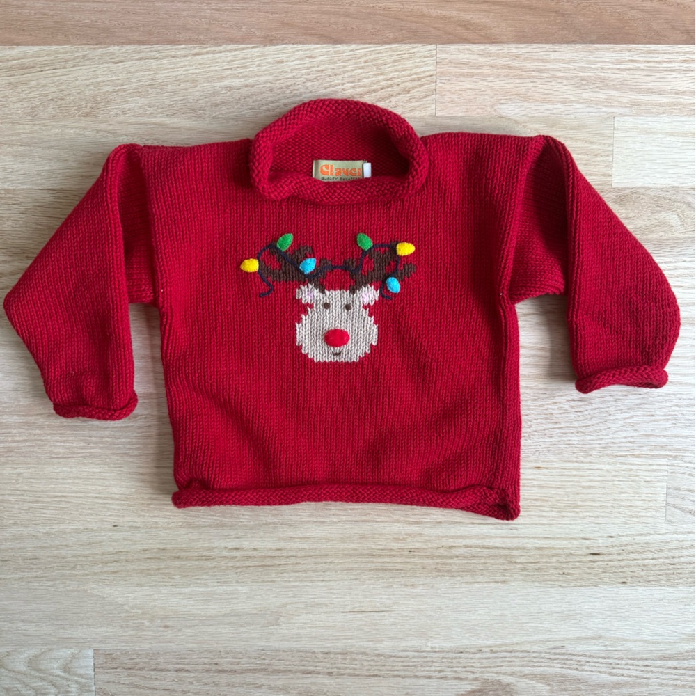 Claver Red Reindeer Baby Sweater 24M